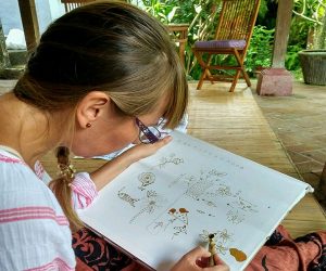 maria bali silk painting