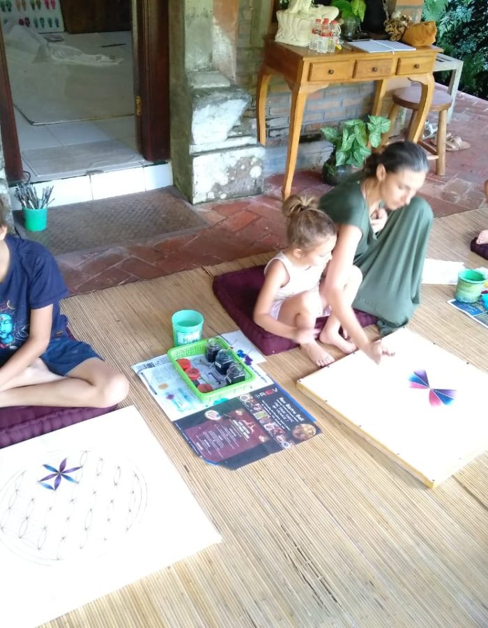 Child bali silk painting